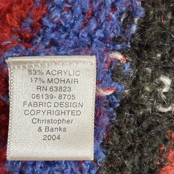 Christopher & Banks Sweater Medium Striped Cottagecore Cardigan Mohair Vintage - Picture 5 of 6